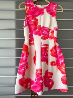 Calvin Klein Floral Fit-and-Flare Scuba Dress